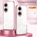 For OPPO A1 Pro Transparent Plating Fine Hole Phone Case(Silver)