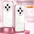 For OPPO A3 Pro Transparent Plating Fine Hole Phone Case(Pink)