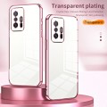 For Xiaomi 11T / 11T Pro Transparent Plating Fine Hole Phone Case(Pink)