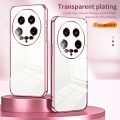 For Xiaomi 14 Ultra Transparent Plating Fine Hole Phone Case(Pink)