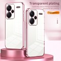 For Xiaomi Redmi Note 13 Pro+ Transparent Plating Fine Hole Phone Case(Blue)