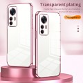 For Xiaomi Redmi K50 Ultra / Xiaomi 12T Transparent Plating Fine Hole Phone Case(Purple)