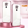 For Xiaomi Redmi Note 9 / 10X 4G Transparent Plating Fine Hole Phone Case(Pink)