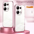 For Xiaomi Redmi Note 13 Pro 4G Transparent Plating Fine Hole Phone Case(Pink)