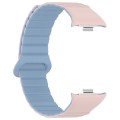 For Xiaomi Mi Band 8 Pro / Redmi Watch 4 Two Color Magnetic Silicone Watch Band(Pink Blue)