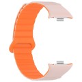 For Xiaomi Mi Band 8 Pro / Redmi Watch 4 Two Color Magnetic Silicone Watch Band(Pink Orange)