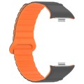 For Xiaomi Mi Band 8 Pro / Redmi Watch 4 Two Color Magnetic Silicone Watch Band(Grey Orange)
