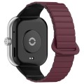 For Xiaomi Mi Band 8 Pro / Redmi Watch 4 Two Color Magnetic Silicone Watch Band(Wine Red Black)