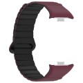 For Xiaomi Mi Band 8 Pro / Redmi Watch 4 Two Color Magnetic Silicone Watch Band(Wine Red Black)