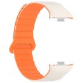 For Xiaomi Mi Band 8 Pro / Redmi Watch 4 Two Color Magnetic Silicone Watch Band(Starlight Orange)