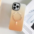 For iPhone 15 Plus MagSafe IMD Gradient PC Hybrid TPU Phone Case(Orange)