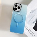 For iPhone 14 Plus MagSafe IMD Gradient PC Hybrid TPU Phone Case(Blue)