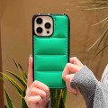 For iPhone 13 Big Hole Eiderdown Airbag Phone Case(Green)