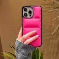 For iPhone 13 Pro Big Hole Eiderdown Airbag Phone Case(Rose Red)