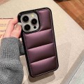 For iPhone 14 Pro Big Hole Eiderdown Airbag Phone Case(Wine Red)