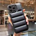 For iPhone 12 Fine Hole Eiderdown Airbag Phone Case(Black)