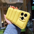 For iPhone 12 Fine Hole Eiderdown Airbag Phone Case(Yellow)