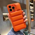 For iPhone 13 Pro Fine Hole Eiderdown Airbag Phone Case(Orange)