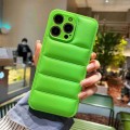For iPhone 13 Pro Fine Hole Eiderdown Airbag Phone Case(Green)