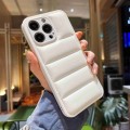 For iPhone 14 Pro Fine Hole Eiderdown Airbag Phone Case(White)