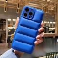 For iPhone 15 Fine Hole Eiderdown Airbag Phone Case(Blue)