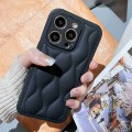 For iPhone 12 Fine Hole 8-shaped Texture Eiderdown Airbag Phone Case(Black)