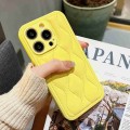 For iPhone 12 Fine Hole 8-shaped Texture Eiderdown Airbag Phone Case(Yellow)