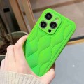 For iPhone 12 Pro Fine Hole 8-shaped Texture Eiderdown Airbag Phone Case(Green)