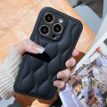 For iPhone 12 Pro Max Fine Hole 8-shaped Texture Eiderdown Airbag Phone Case(Black)