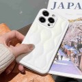 For iPhone 13 Pro Fine Hole 8-shaped Texture Eiderdown Airbag Phone Case(White)