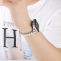 For Apple Watch SE 2023 44mm Pearl Bracelet Metal Watch Band(Silver)