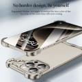 For iPhone 15 Pro Frameless Metal Corner Pad Phone Case with Lens Film(White)