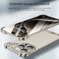 For iPhone 15 Frameless Metal Corner Pad Phone Case with Lens Film(White)