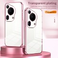 For Huawei Pura 70 Ultra Transparent Plating Fine Hole Phone Case(Pink)