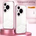 For Huawei Pura 70 Pro Transparent Plating Fine Hole Phone Case(Pink)