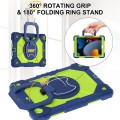 For iPad 10.2 2021 / 2020 / 2019 Contrast Color Robot Silicone Hybrid PC Tablet Case(Navy Yellow Gre