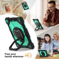 For iPad 10.2 2021 / 2020 / 2019 Contrast Color Robot Silicone Hybrid PC Tablet Case(Black Mint Gree