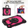 For iPad 10.2 2021 / 2020 / 2019 Contrast Color Robot Silicone Hybrid PC Tablet Case(Black Rose Red)