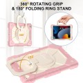For iPad 10.2 2021 / 2020 / 2019 Contrast Color Robot Silicone Hybrid PC Tablet Case(Rose Gold Beige