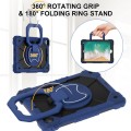 For iPad Air / Air 2 / 9.7 2018/2017 Contrast Color Robot Silicone Hybrid PC Tablet Case(Navy Black)