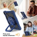 For iPad Air / Air 2 / 9.7 2018/2017 Contrast Color Robot Silicone Hybrid PC Tablet Case(Navy Black)