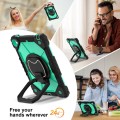 For iPad Air / Air 2 / 9.7 2018/2017 Contrast Color Robot Silicone Hybrid PC Tablet Case(Black Mint