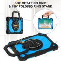 For iPad Air / Air 2 / 9.7 2018/2017 Contrast Color Robot Silicone Hybrid PC Tablet Case(Black Blue)