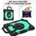 For iPad Pro 11 2022 / Air 10.9 2022 Contrast Color Robot Silicone Hybrid PC Tablet Case(Black Mint