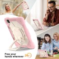 For iPad Pro 11 2022 / Air 10.9 2022 Contrast Color Robot Silicone Hybrid PC Tablet Case(Rose Gold B