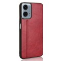 For Motorola Moto G Power 5G 2024 Cow Pattern Sewing Back Cover Phone Case(Red)