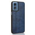 For Motorola Moto G Play 4G 2024 Cow Pattern Sewing Back Cover Phone Case(Blue)