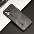 For Motorola Moto G14 Cow Pattern Sewing Back Cover Phone Case(Black)