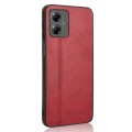 For Motorola Moto G14 Cow Pattern Sewing Back Cover Phone Case(Red)