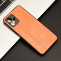 For Motorola Moto G14 Cow Pattern Sewing Back Cover Phone Case(Orange)